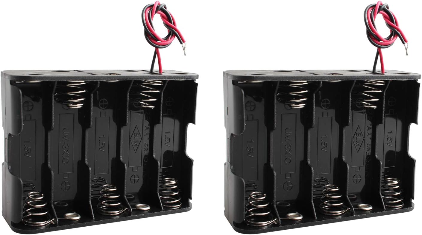 2x AA Batteriehalter Für 10 Batterien - 15V Mit Drahtanschluss