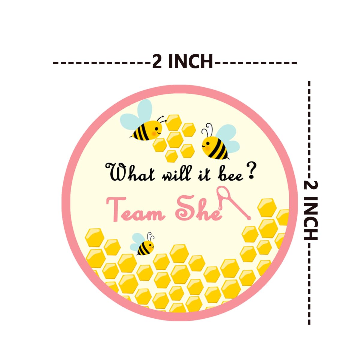 Bee Gender Reveal Stickers,2 Inch Team Girl Team Boy Party Sticker,Bee Team He and She Baby Shower Labels Sticker,Gender Reveal Party Games Supplies,Bee Theme Baby Shower Decorations,120 Pcs - Image 2