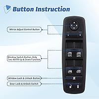 Vista 3 de Interruptor de ventana eléctrica, botón de control principal compatible con Ram 1500 2500 3500 2016-2018, Dodge Charger 11-19, Dodge Journey 11-12