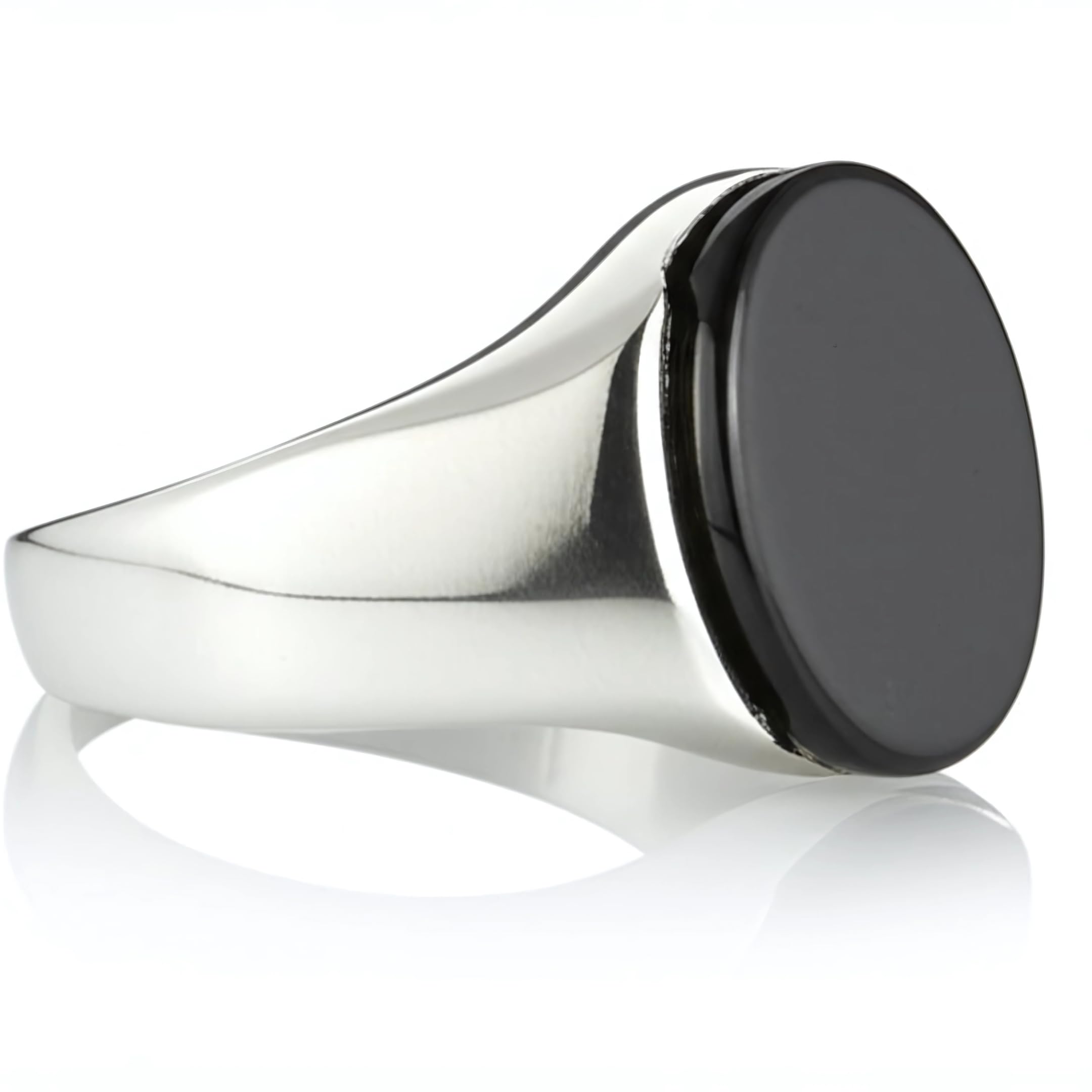 Royal Series - BLACK ECLIPSE REGENT - Pure Stainless Steel Men’s Steel-Plated Ring – Statement Luxury Jewelry (Size : 22-25-27)-image-22