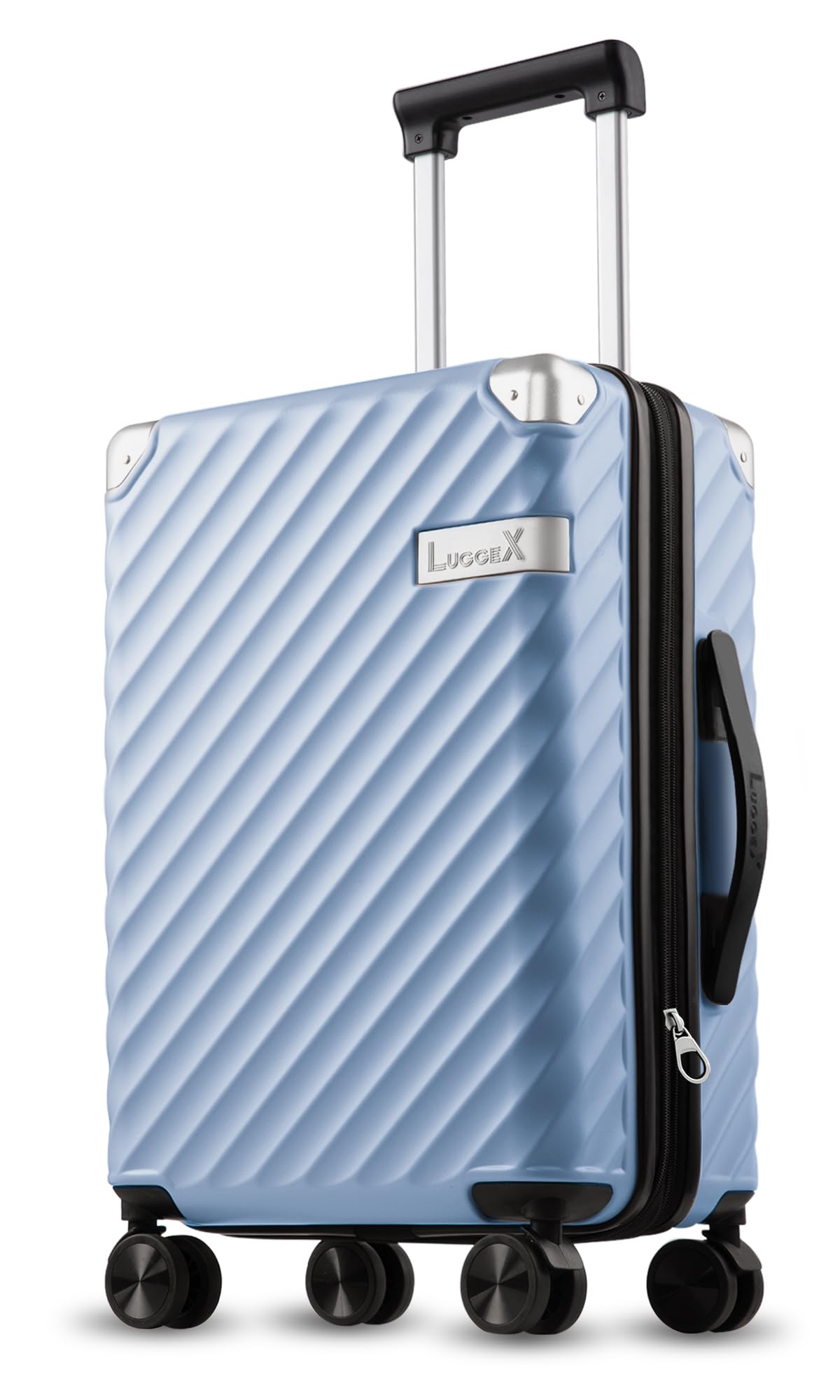 LUGGEX Carry On Luggage 22x14x9 Airline Approved - 35L Polycarbonate Expandable Hard Shell Suitcase with Spinner Wheels (Utility Blue, 20 Inch)