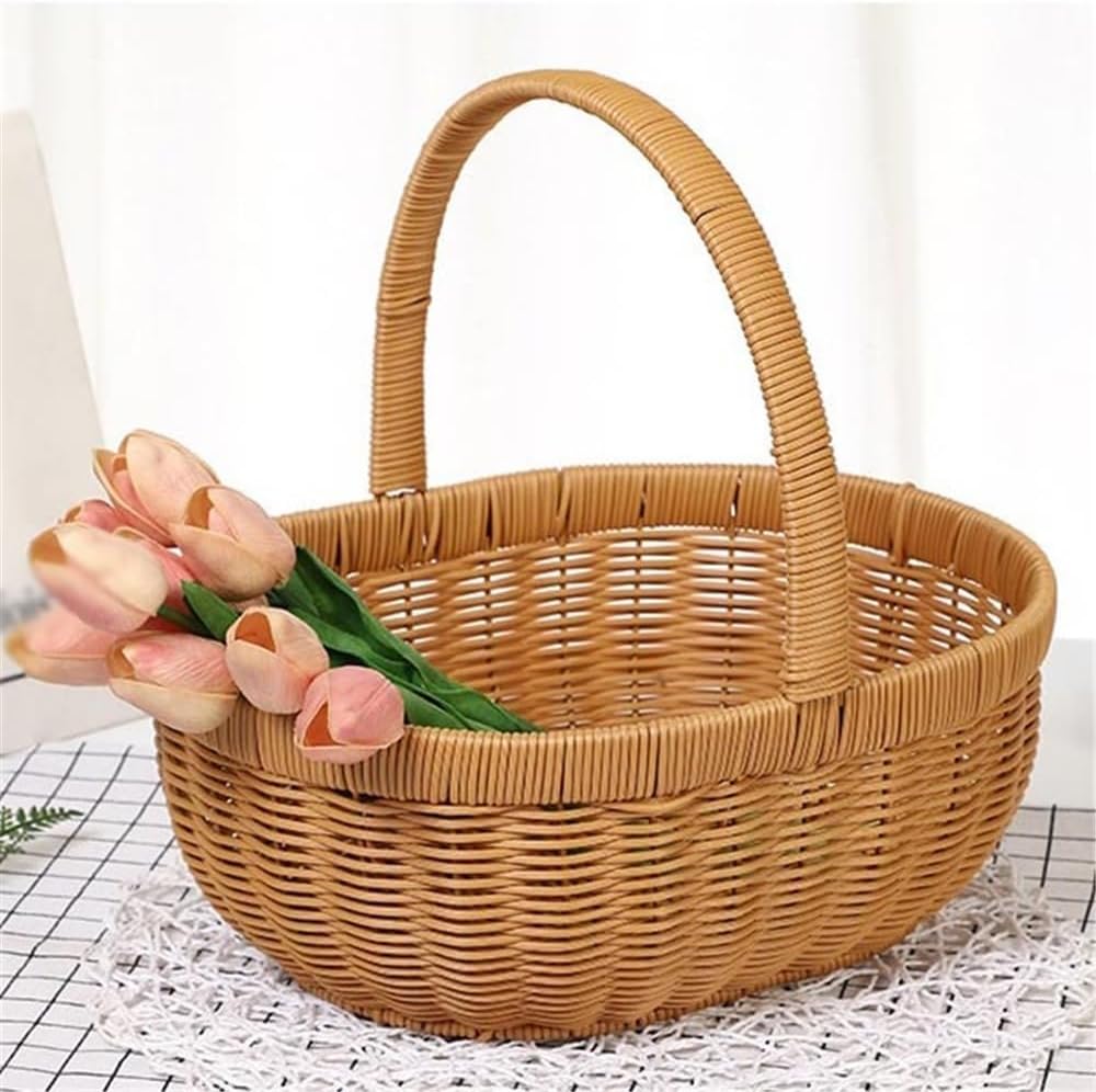 果物スタンド 編み込み収納バスケット スナックサービング 野菜ショップ フルーツコンテナ 摘み取りフルーツバスケット