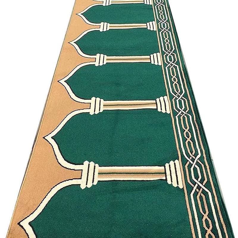 Image of Sifa Carpet Hand Washable Zanamaz Prayer Carpet for Masjid(Mosque) - 4x20 Feet Green Color