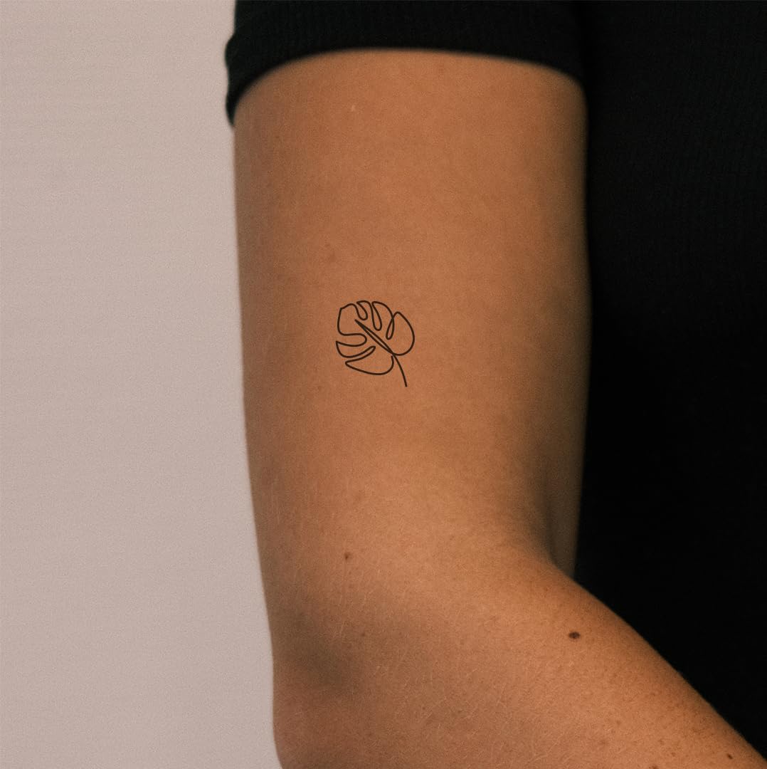 Inkster Mini Monstera Tattoo, Temporary Tattoo with EU Cosmetic  Certification, Waterproof + Vegan, Revolutionary 2-Week Tattoo, Fake Tattoos  and Adhesive Tattoos for Adults : Amazon.de: Beauty