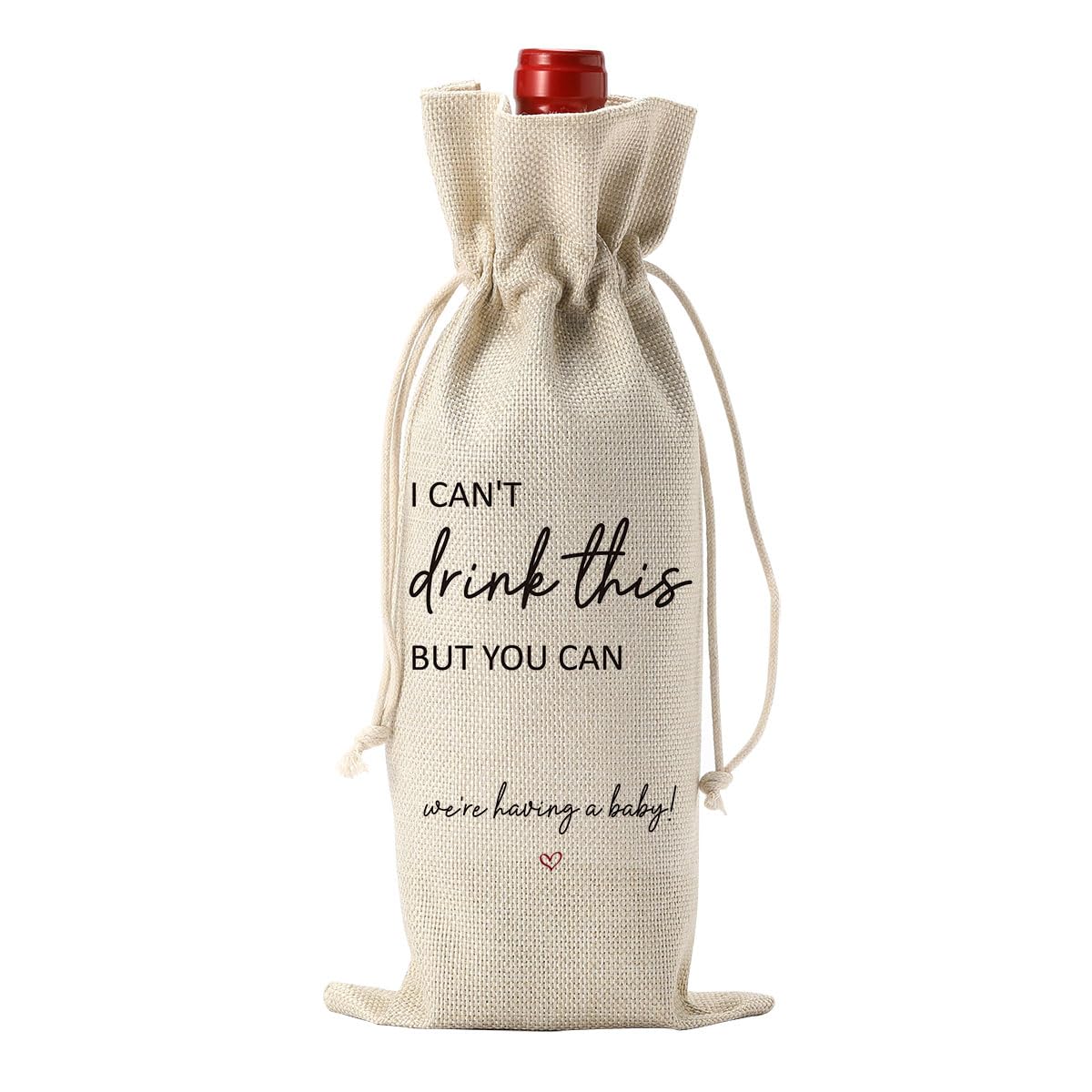 YUANHAO I Cant Drink This But You Can Pregnancy Announcement for Grandparents Aunt Parents New Mom Dad Wine Bag
