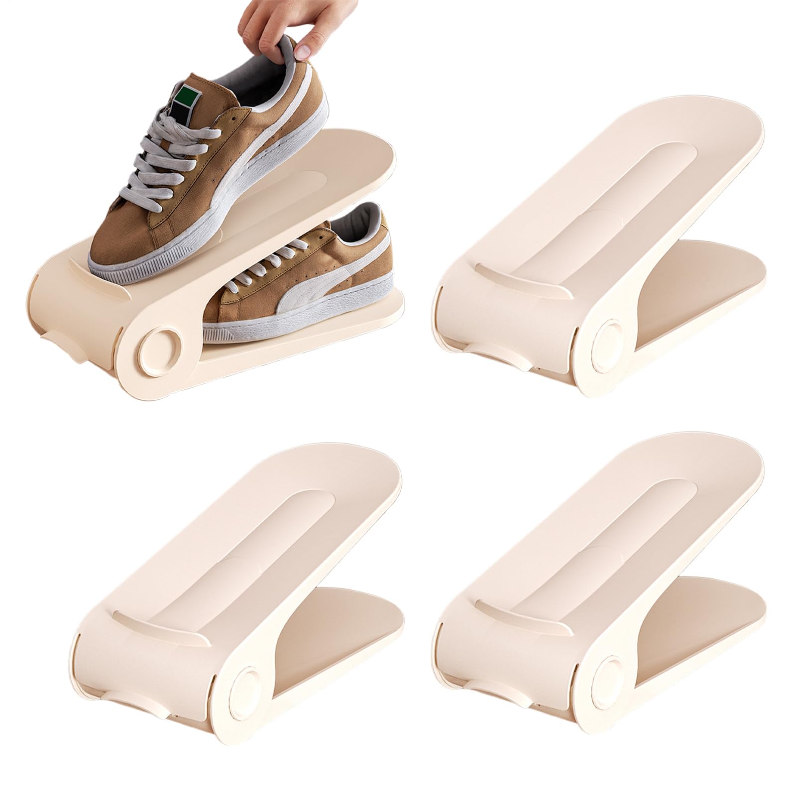 Porte-chaussures double étage ajustable étagère rangement entrée