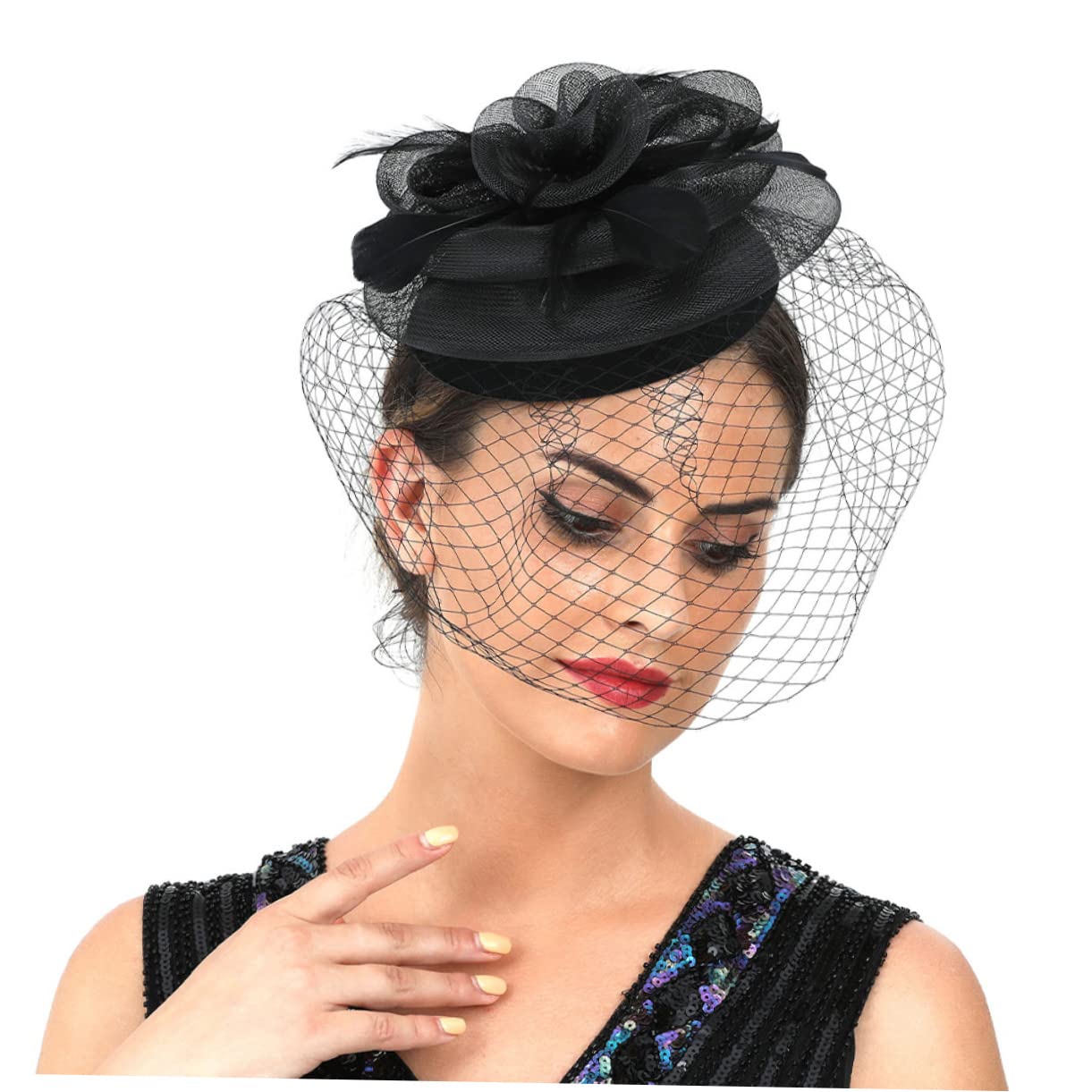 GALPADA 2Pcs Cappello da Cocktail Fascinators per Le Donne Tea Party Tea Party Banchetto Copricapo Tea Party Copricapo Wedding Fascinator Cappello di Fascinator Sposa