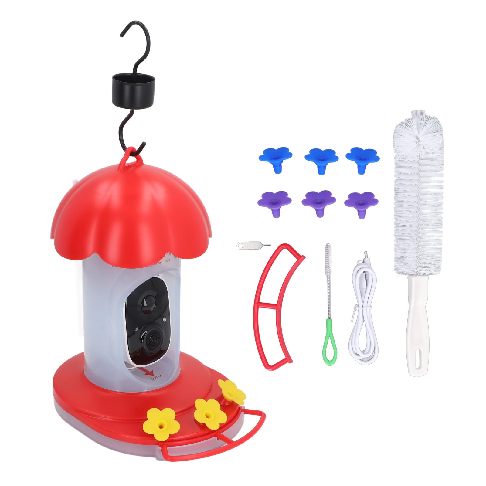 Cámara AI 1080P HD Comedero para Pájaros para Grabadora de Observación de Aves Al Aire Libre IP65 Impermeable con Capacidad de 2L Comedero para Pájaros con Cámara para Amantes de Las Aves