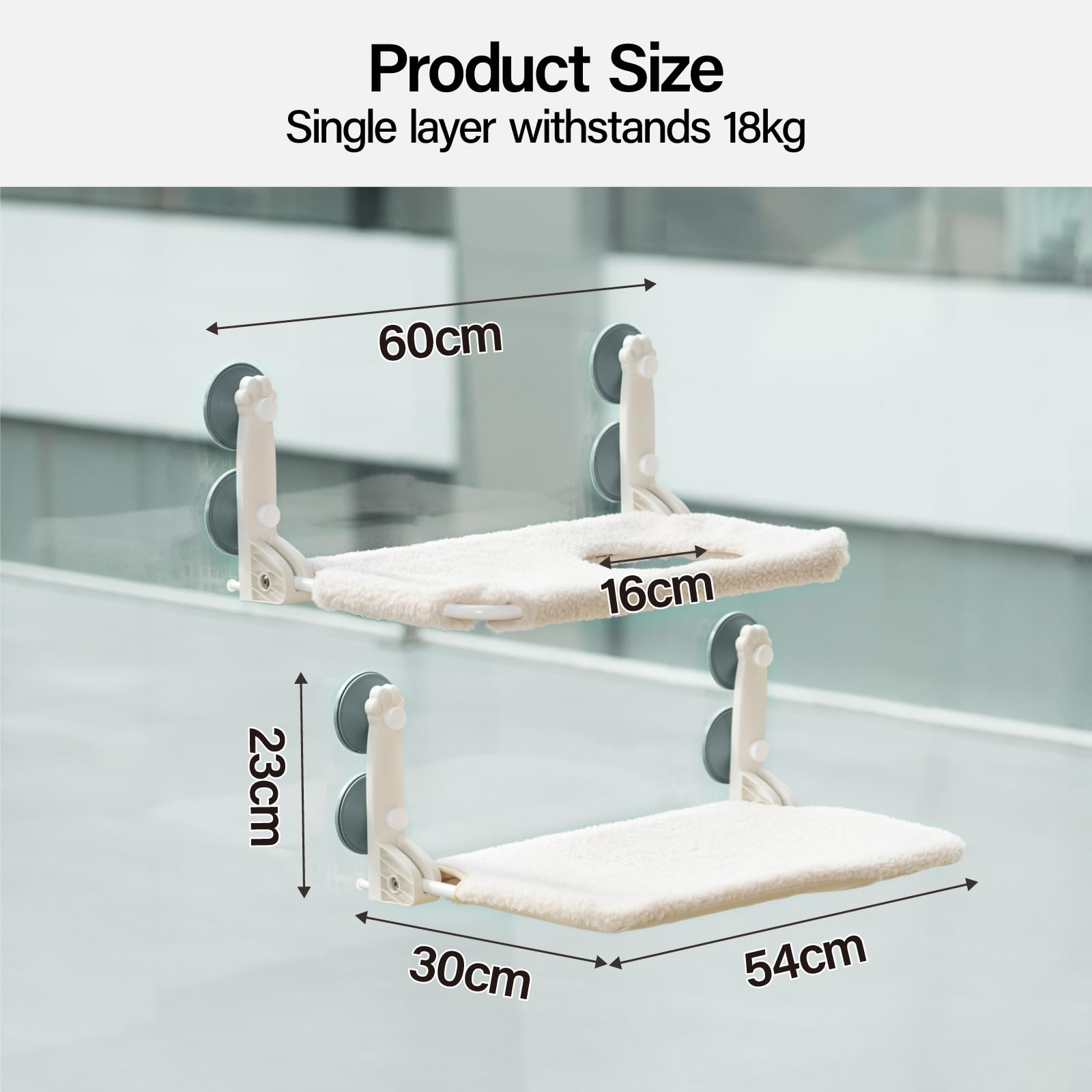 MEWOOFUN Katten, hangmat voor raam, 54 x 30 cm