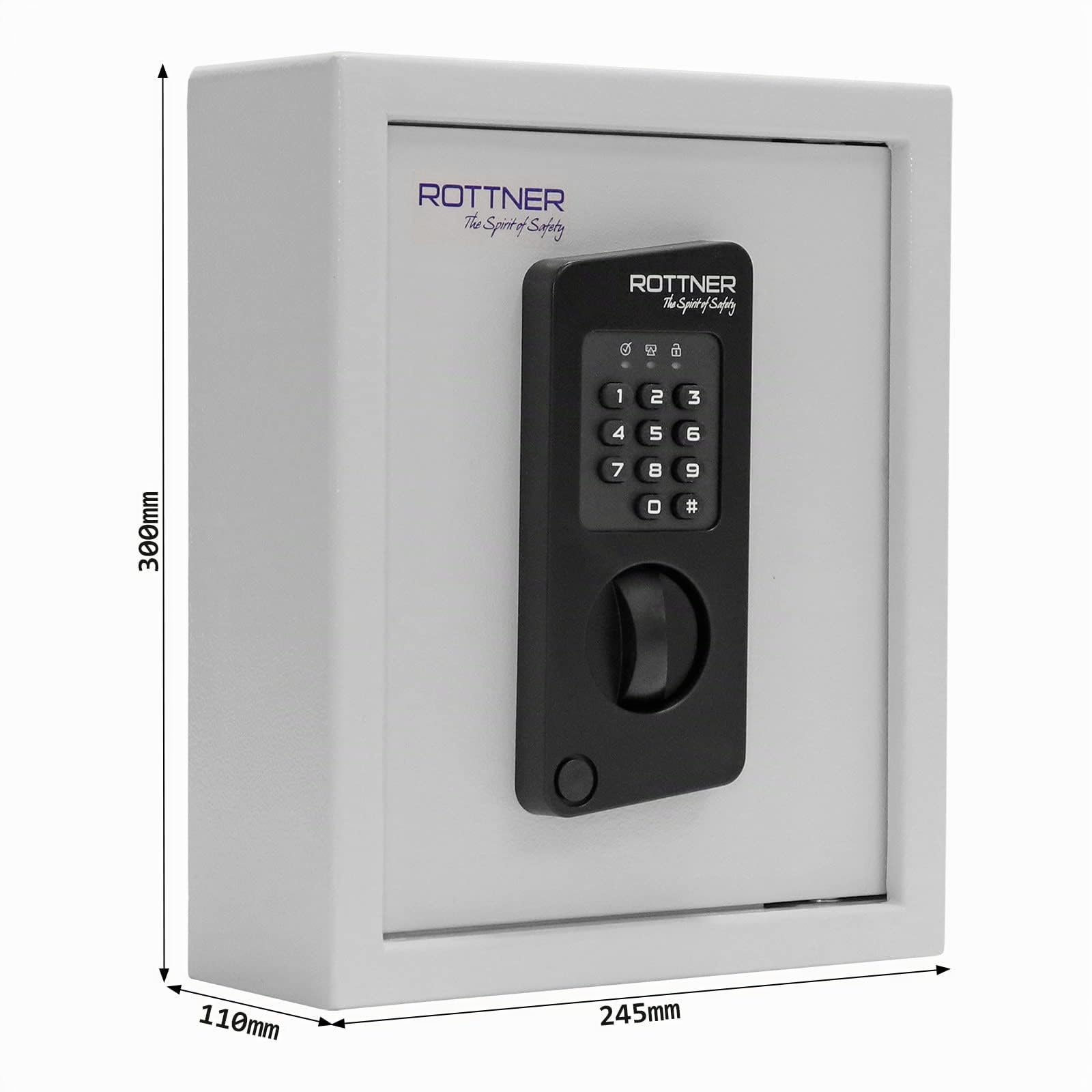 Profirst Nestro 20 Schlüsseltresor Stahl Elektronikschloss mechanische Notöffnung verstellbare Hakenleisten Schlüsselaufbewahrung 20 Schlüsselanhänger gratis inkl. Befestigungsmaterial