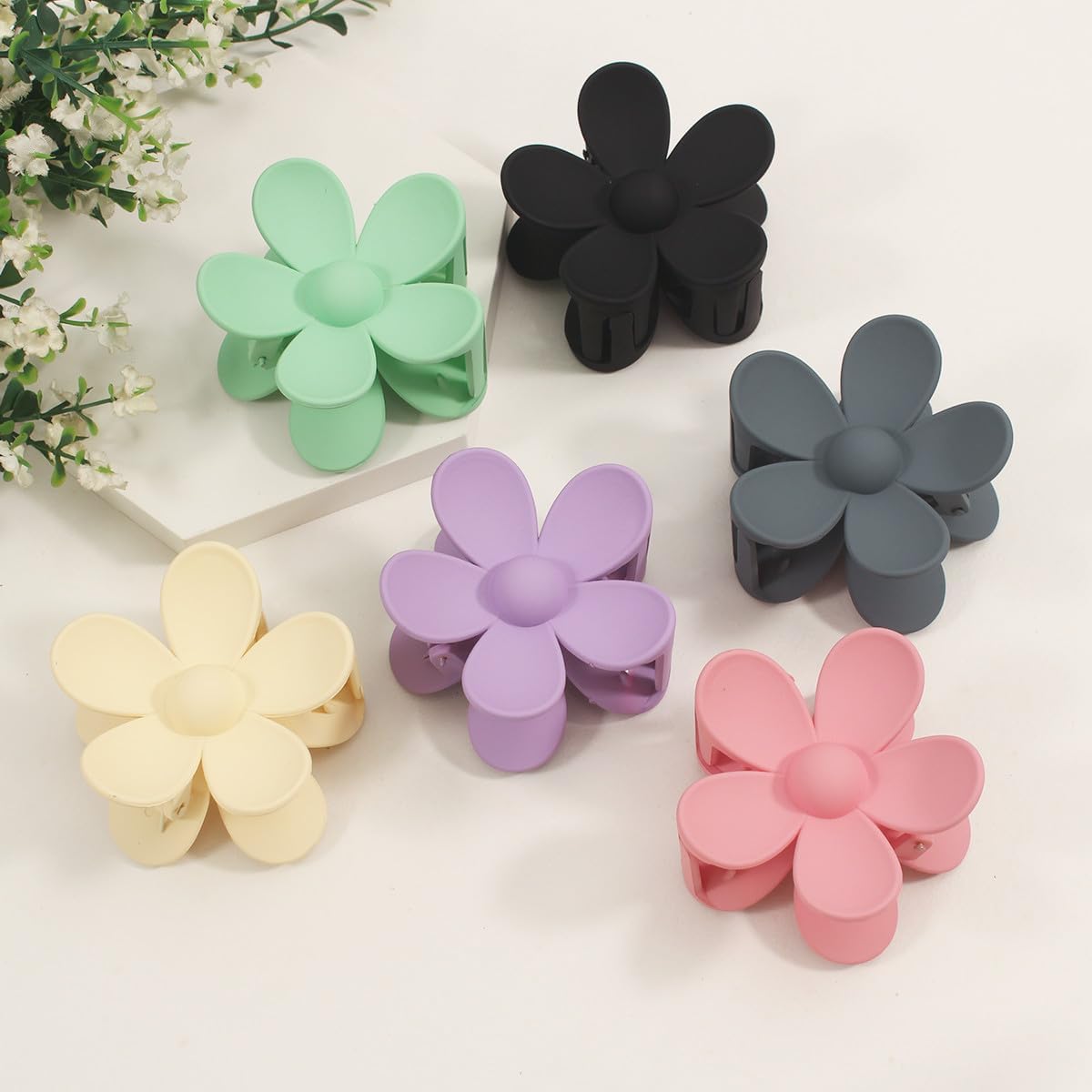 Mecool 6 Pcs Flower Hair Claw Clips for Women Ponytail Holder Headwear Hair styling Accessories for Straight Curly, Wavy Hair - Image 2