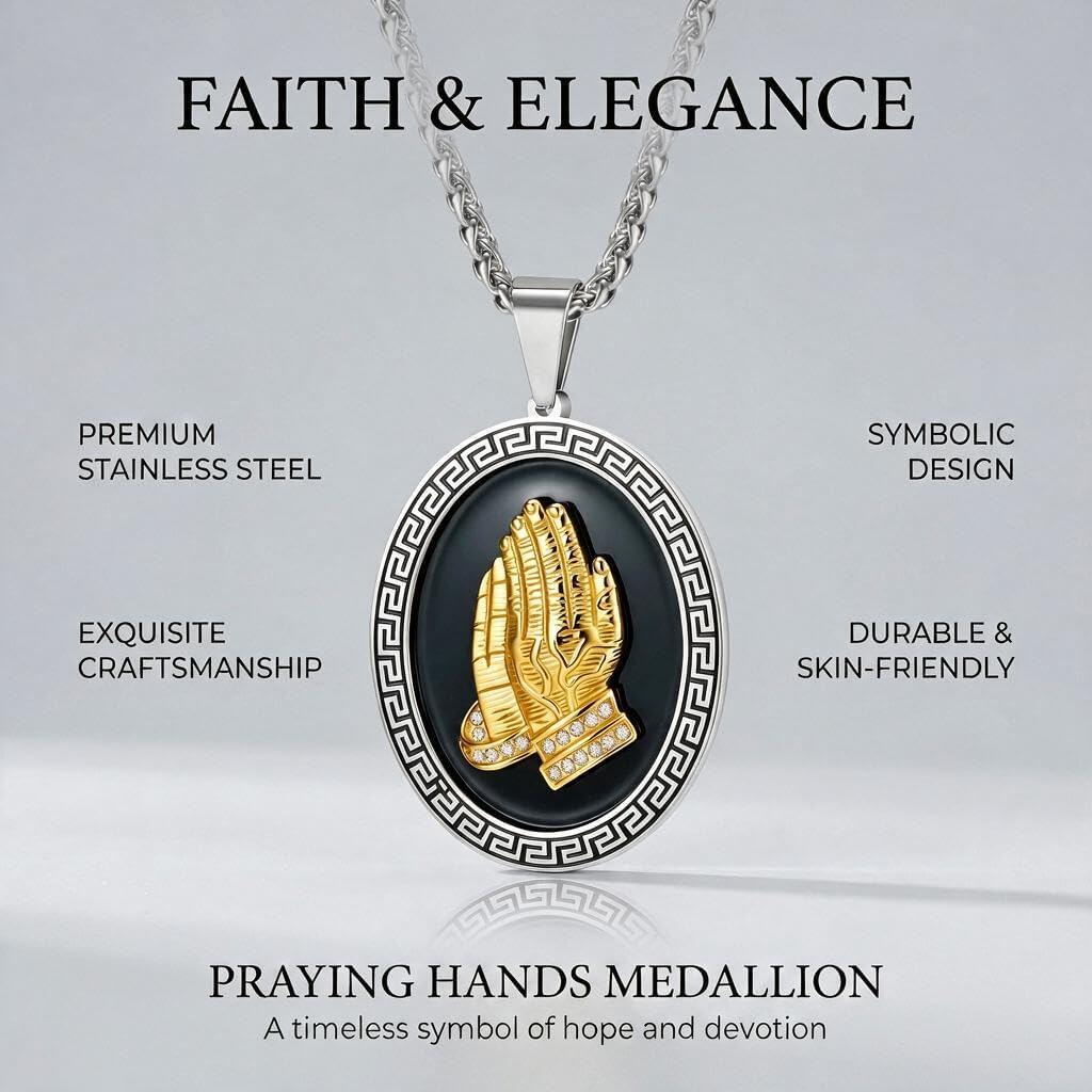 Men's Necklaces Virgin Mary Gold Our Lady of Guadalupe Medal Pendant