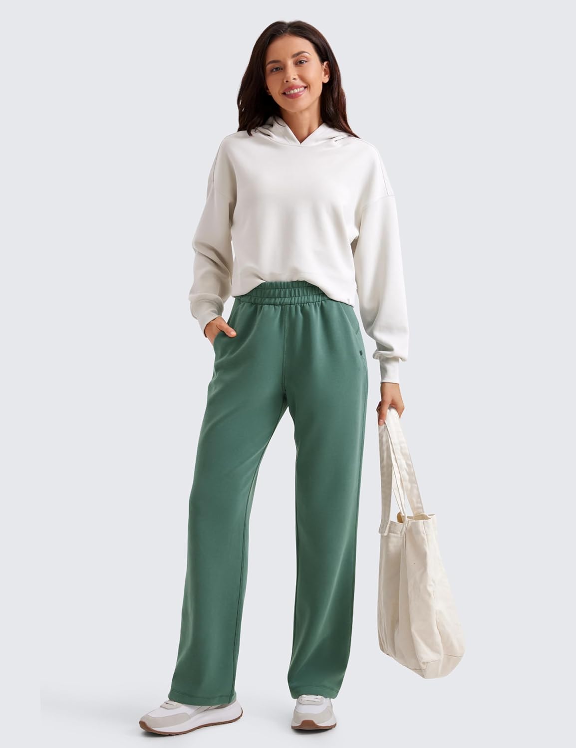 CRZ YOGA SoftAura Straight Leg Casual Sweatpants Women 28"/30" - Modal Lounge Travel Pants with Pockets - Image 3