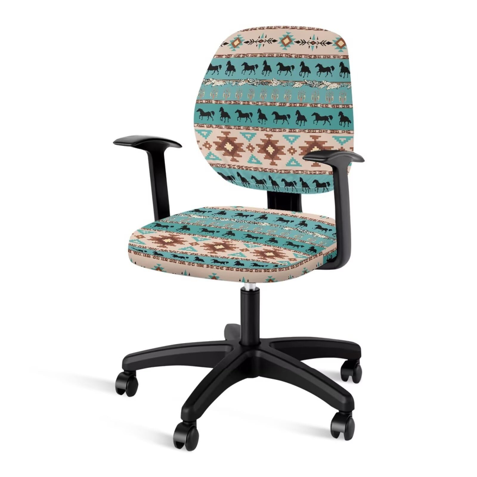 Tongluoye Western Horse Office Chair Covers for Women Men Stretchable Office Chair Seat Cover 2 Piece Washable Gaming Chair Cover Universal Fit Wheelchairs,Computer Chairs,Gaming Chairs