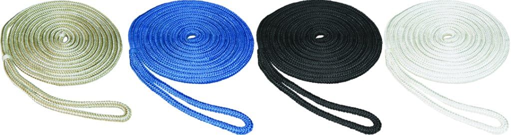 SeaSense 5/8X30 G/W DB NYL DOCKLINE SeaSense Double Braid Nylon Dock Line 5/8" x 30' Gold/White,