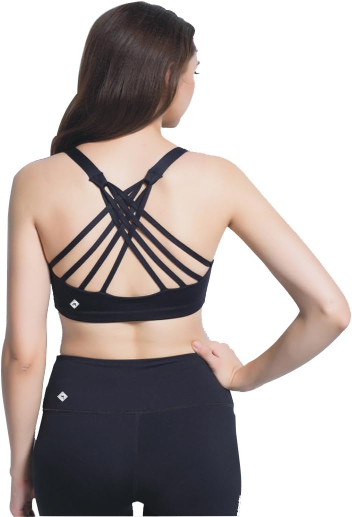All Is One Women's Strappy Sports Bra Yoga Tops Activewear Workout Clothes for Women