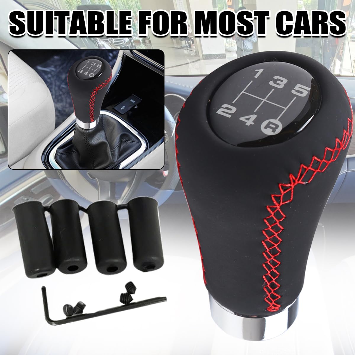 Pomello Cambio Pomello Del Cambio Universale Per Auto In Alluminio A 5 Velocità M8 M10 M11 M12 Per Cambio Manuale Pomello Del Cambio Automatico Leva Del Cambio Pomello Leva Cambio (Colore