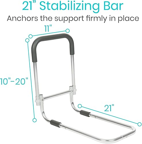 Miniatura 4 de Vive Barandilla de cama  Barandilla de asistencia compacta para personas mayores, discapacitados  Mango de barra de pie con protector de prevención