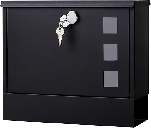 Jssmst - Buzón con cerradura montado en vertical en la pared - Buzones con cerradura de llave de gran capacidad, 14.3 x 4.1 x 11.8 pulgadas