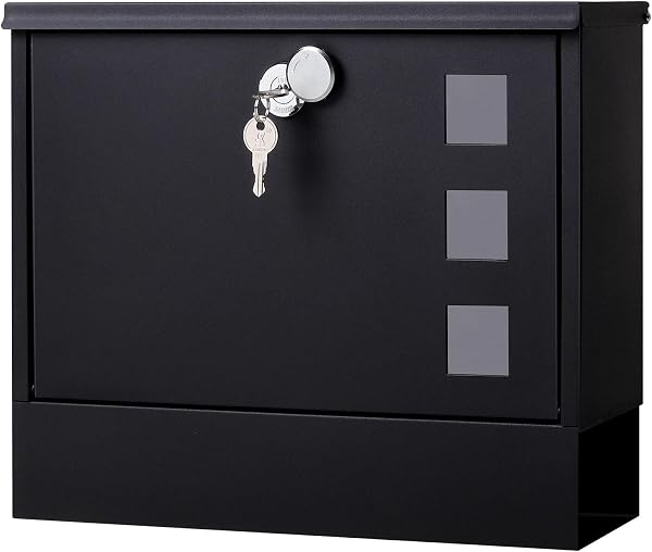 Jssmst Locking Mailbox Large Capacity Black