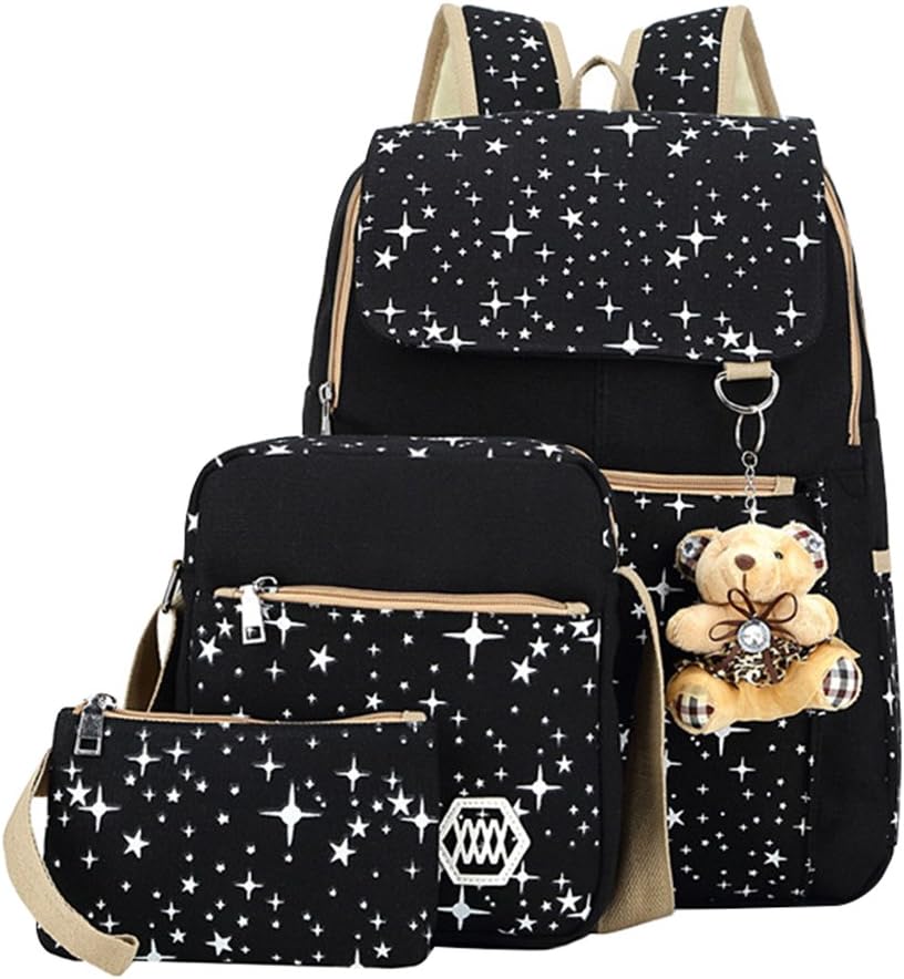 3-Piece Girls’ School Backpack Set for Elementary Students
