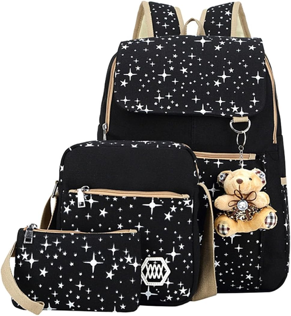 3Pcs Girls School Backpacks Set with Crossbody Bag, School Bags Bookbags for Girls