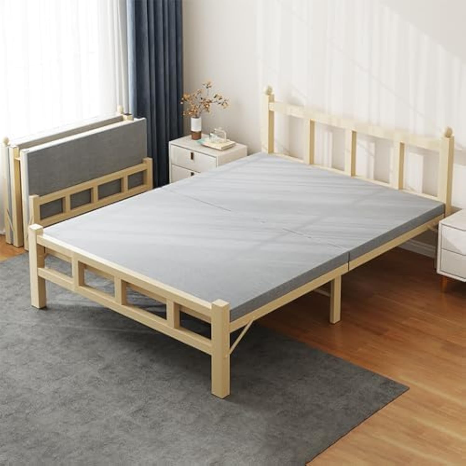 TDOO Metal Platform Bed Frame/Mattress Foundation with Steel Slat Support/No Box Spring Needed/Easy Assembly, Single