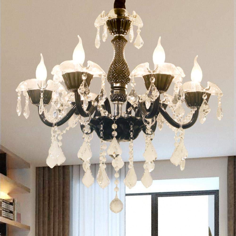 Black Crystal Light Living Room Chandelier Bedroom Restaurant Continental Candle Factory Direct New Retro Chandeliers, 10 + 5 Double Black spot