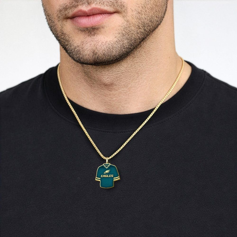 PicturesOnGold.com Officially Licensed Philadelphia Eagles Pendant - 3/4 x 1 Inch in Premium Stainless Steel, Premium Gold Plated & Solid .925 Sterling Silver - Image 3