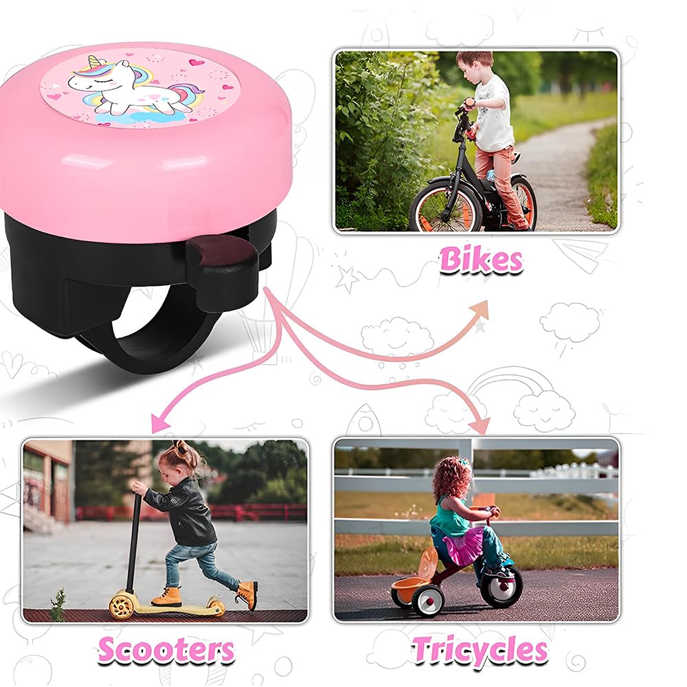 Campanello Bici Unicorno Con Bandiera Di Sicurezza - Kit Completo Di Decorazioni Raggi A Stella E Perline - Accessori Bicicletta Bambina - 4