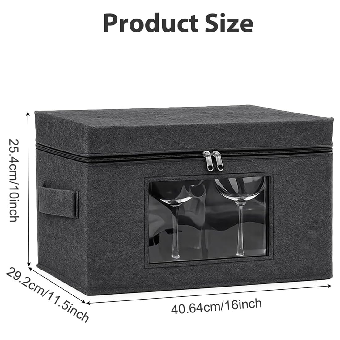 Scatola Porta Bicchieri da Vino con Coperchio, Contenitore Rigido per Bicchieri con 12 Divisori, Scatola per Imballaggio di Bicchieri.