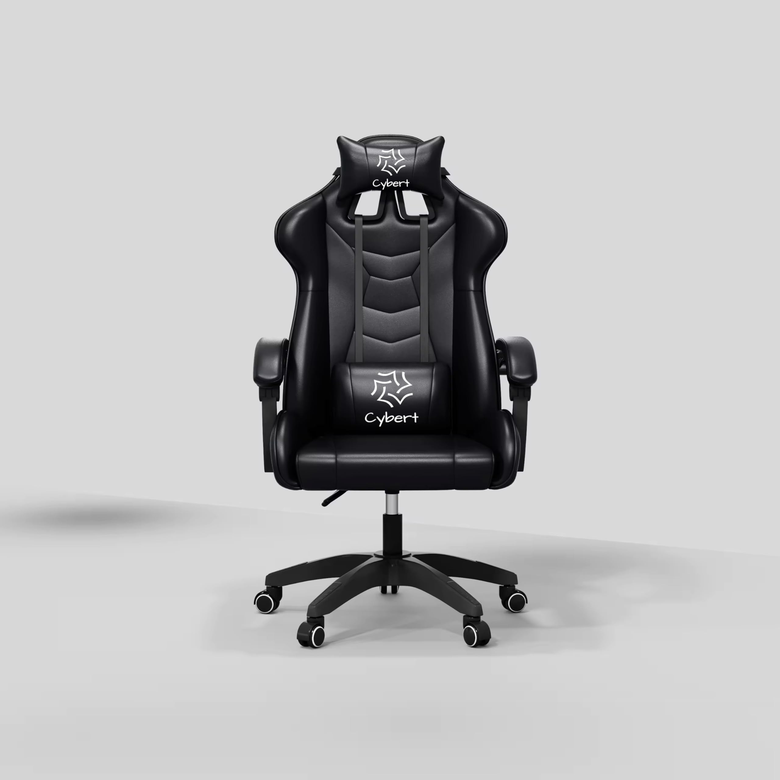 Sedia da Gaming Gamer Poltrona da Ufficio Scrivania Girevole Braccioli Design Ergonomico Supporto Lombare Meccanismo di Inclinazione (Nero)