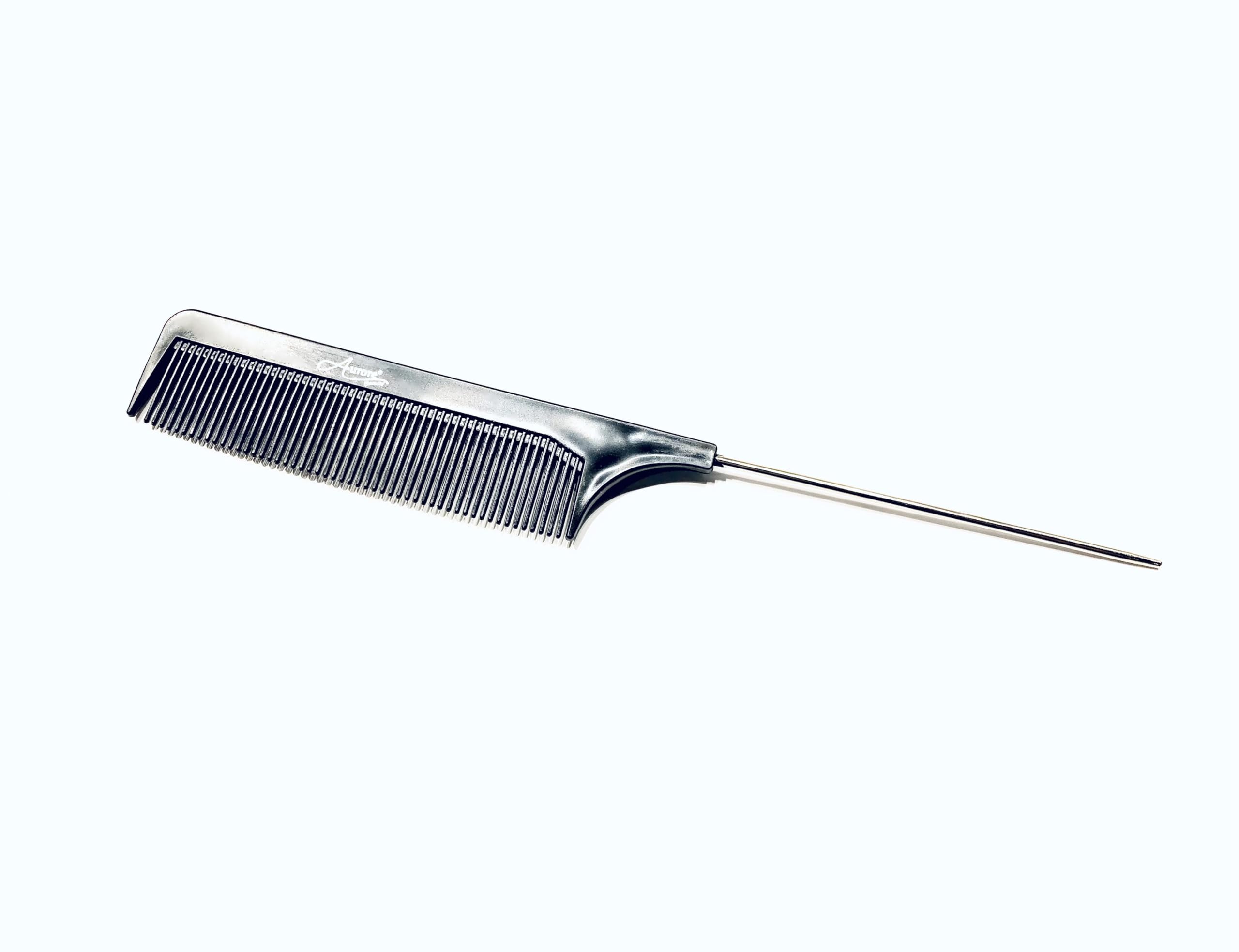 Fine tooth comb with metal tail