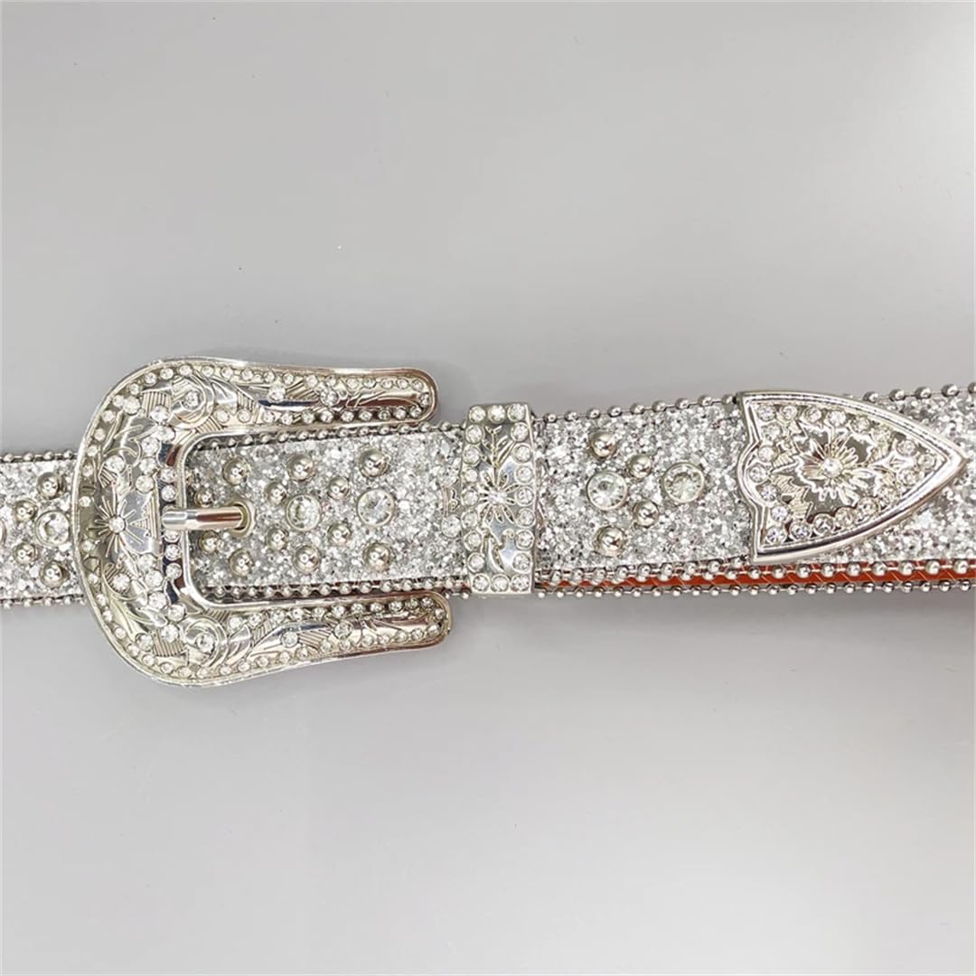 Mężczyźni kobiety Strass Ceinture krzyż cyrkonie diamentowy pasek z ćwiekami pasek