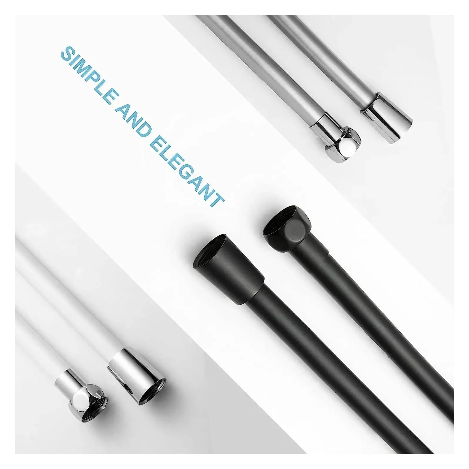 Manguera de ducha flexible universal de 150 cm, color gris, ideal para alcachofa de ducha de mano, fácil instalación, actualización para baño GI/2 Connect