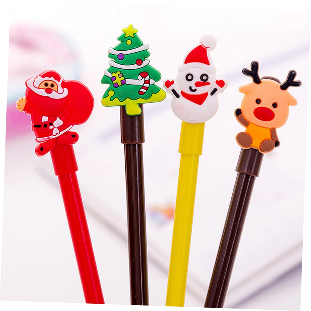 SHINEOFI 60 Pz Gel Natalizie Penna Da Scrivere Babbo Natale Dell'albero Di Natale Stazionario a Inchiostro Gel Simpatico Cartone Animato Cancelleria Natalizia Per Studenti