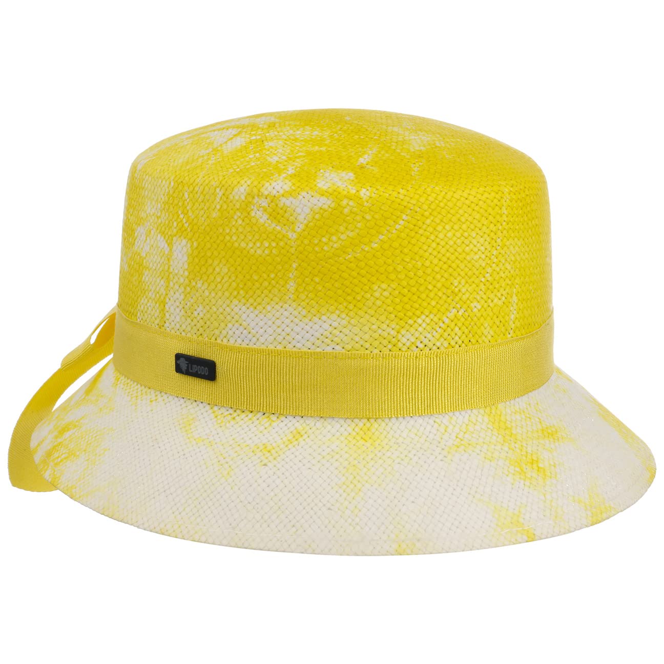 LIPODO Sombrero de Paja Tie Dye Bucket Mujer - Playa Verano con Banda Grosgrain Primavera/Verano