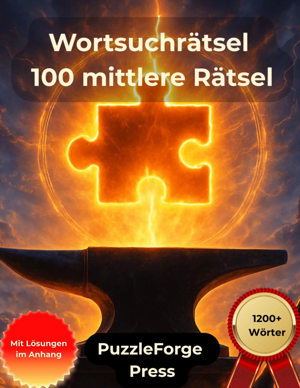 Wortsuchrätsel - 100 mittlere Rätsel: Großdruck für Erwachsene und Senioren | Großformat | 1 Rätsel pro Seite | Mit Lösungen im Buch | Über 1200 ... für Konzentration & Gehirntraining)