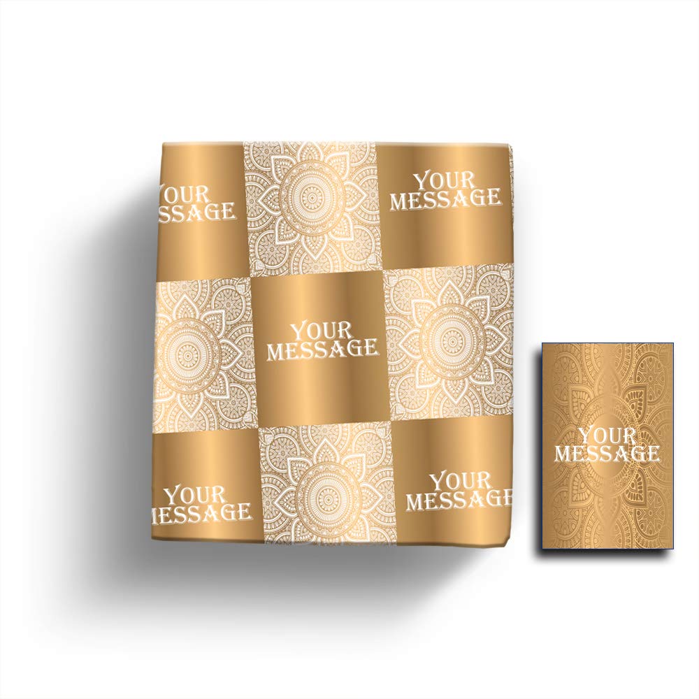 Brown Cloud Personalized Exclusive Printed Gift Wrapping Paper/Sheets with Customized Text Message or Photograph with 5 Gift Tags Free (Non customised), 13 x 19 inch (Pack of 5)-image-12