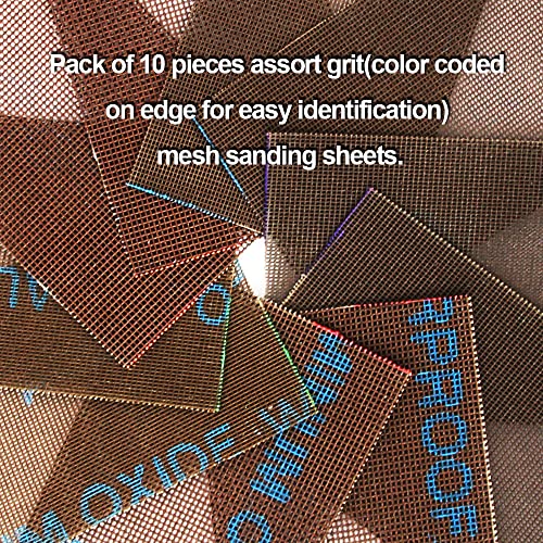 O'skool Mesh Sanding Sheet 180, 240, 320, 400, And 600 Grit (Provided In A 10 Sheet Pack) Dust Free Mesh Abrasive Sandpaper #TOP1