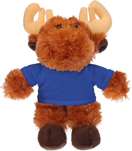 Plushland Regalo personalizado de alce flexible de 8 pulgadas con camiseta de peluche  Texto personalizado en la camisa  Gran regalo para el día de