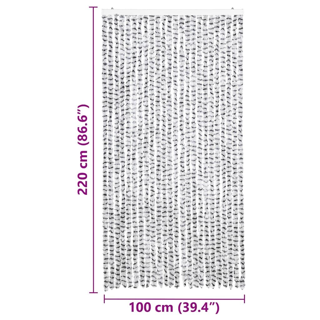 Moustiquaire chenille 100 x 220 cm Gris clair foncé