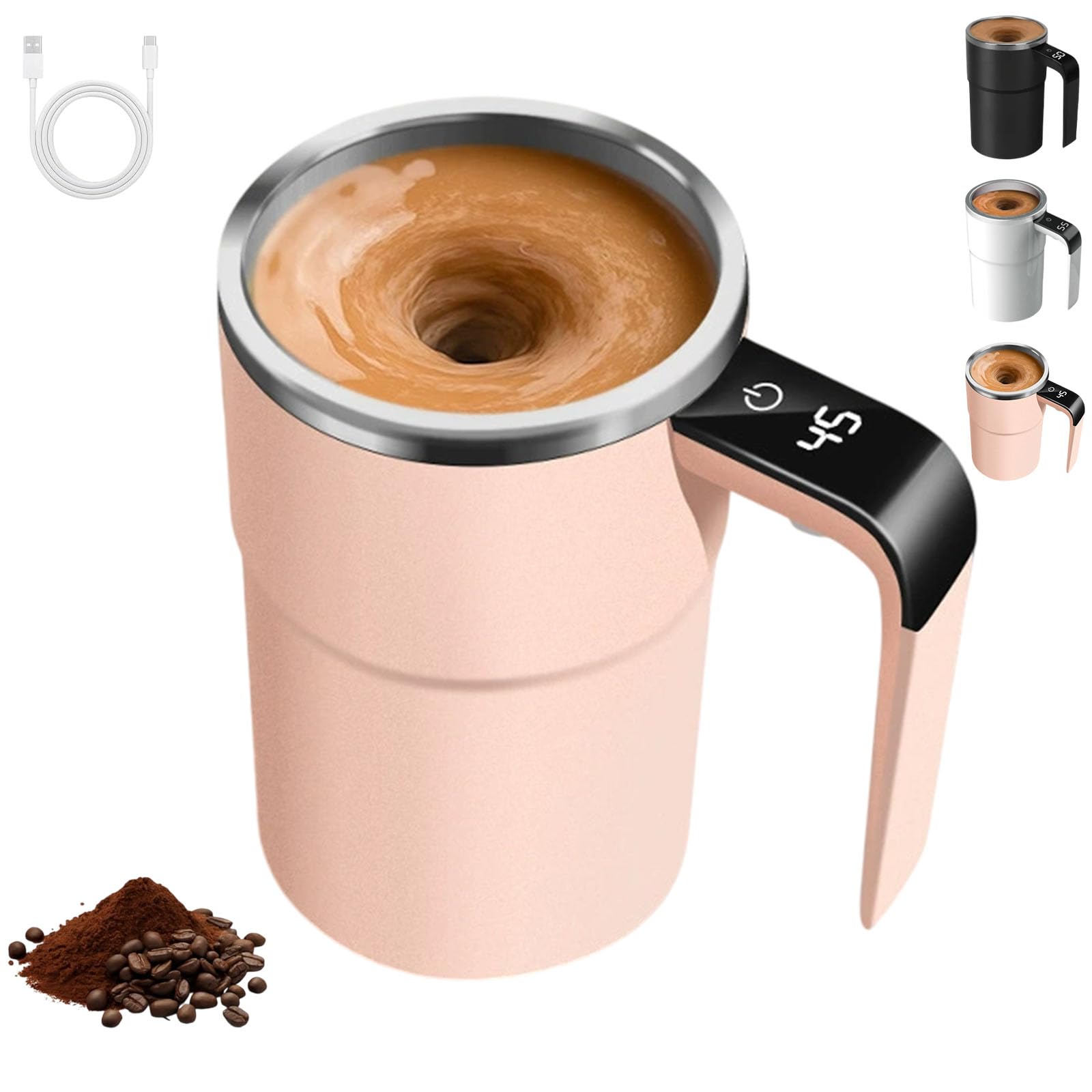 Electric Coffee Maker With Lcd Thermometer Coffee Cup With Temperature Display Automatic Stirring Coffee Mug With Temperature Display