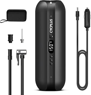 Tire Inflator Portable Air Compressor - 150PSI Cordless Air Pump with Digital Tire Pressure Gauge, Accurate LCD Display & LED Light, DC/AC 2-in-1 for Car/Motorcycle/E-Bike/Ball(2025 Version)