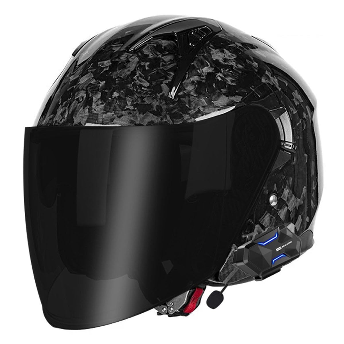 Casco de motocicleta half-helmet retro talla XL con visera solar para hombre y mujer 8