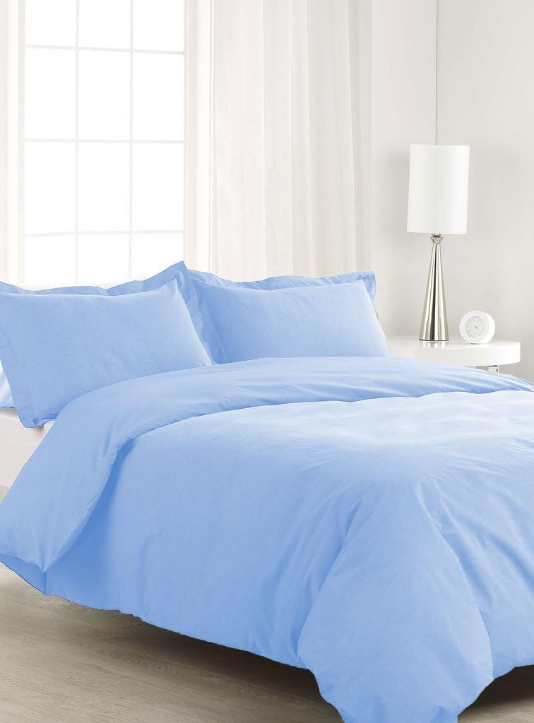 Scala Bedding 600 TC 500% Egyptian Cotton 1 Piece Duvet Cover King Size Solid Sky Blue