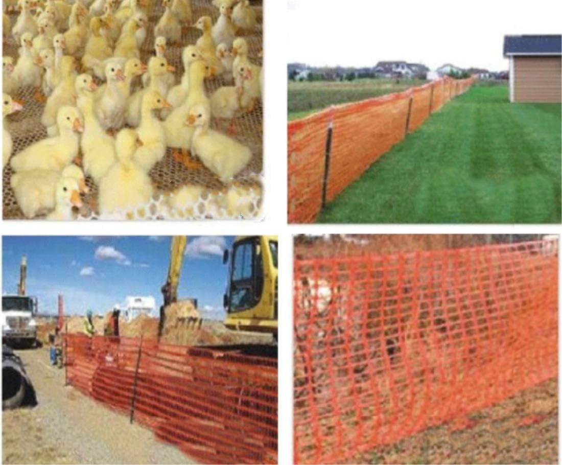 Ez4garden Multi Purpose Snow Fencing Net Construction Safety Warning Isolation Plastic Safety Garden Poultry Fence Netting, 4x50ft/1.2x15.2m