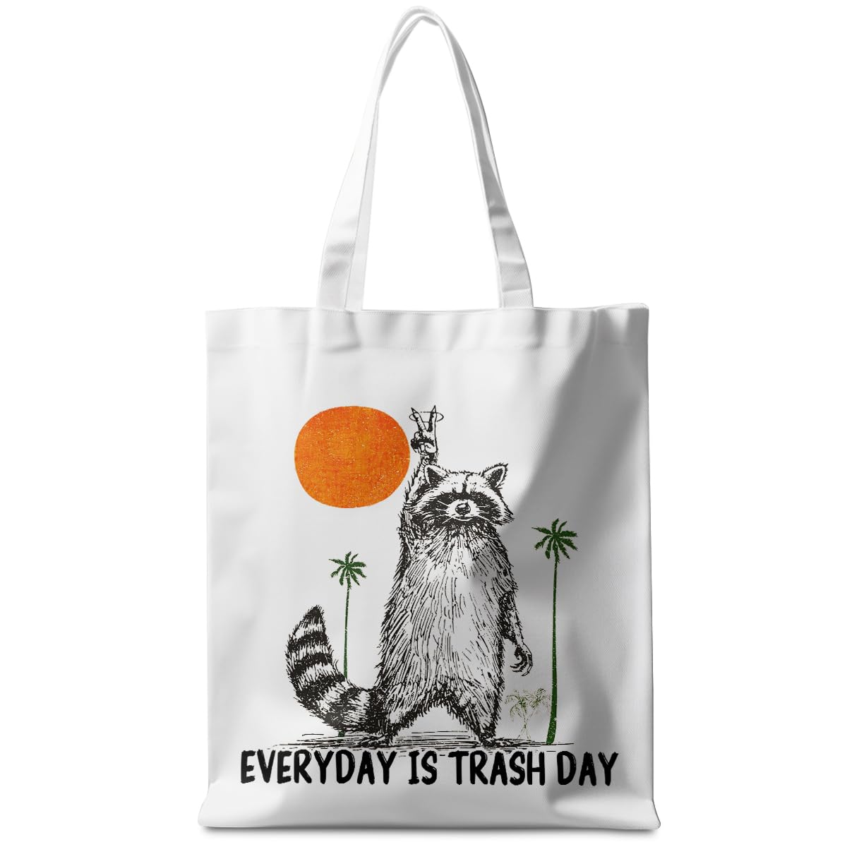CSHVJ Funny Raccoon Tote Bag Cute Frogs Western Stuff Raccoon Frog Gifts for Women Friend Reusable Grocery Bags for Camping