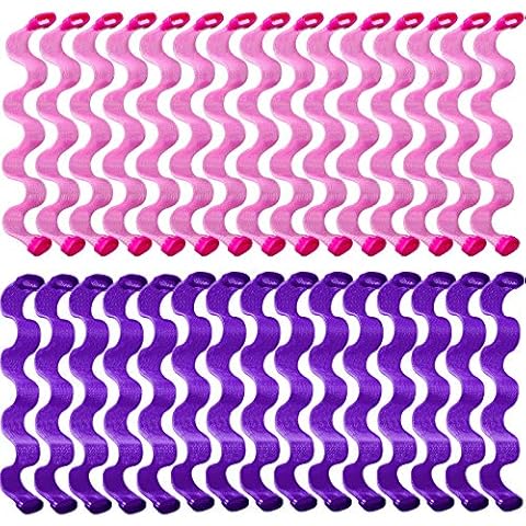 30 Stück Lockenwickler für Lang Haar Lockenwickler Spiral Locken Styling Kit Keine Hitze Haar Lockenwickler Hitzefrei Spiral Lockenwickler Wellen Stile Cover