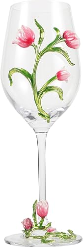 Kichvoe Copa de vino para el día de San Valentín, copa de vino tinto, copa de vidrio para beber, copa de vidrio para bar, copa de tulipán, copa de